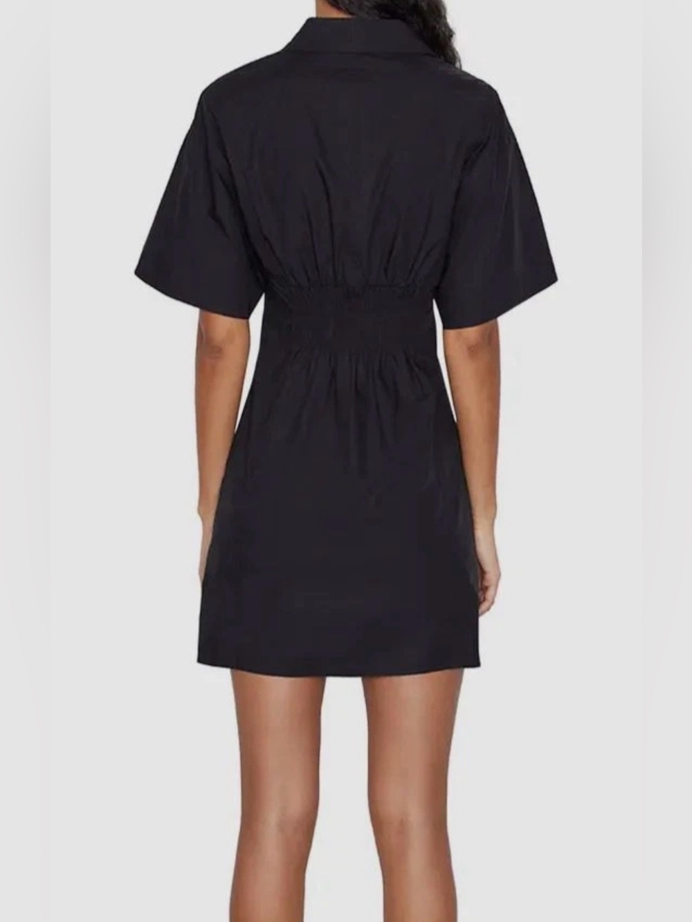 FRAME Seam Detail 100% Organic Cotton Shirtdress, Black, Size XS - Picture 2 of 12